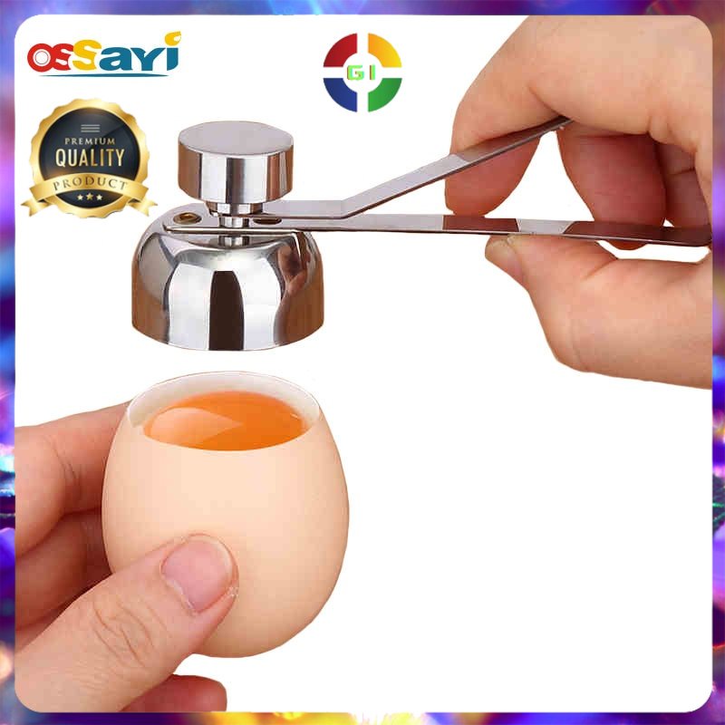 Alat Pembuka Cangkang Telur Palu Telur Egg Scissors Hammer Topper Shell Opener  Silver