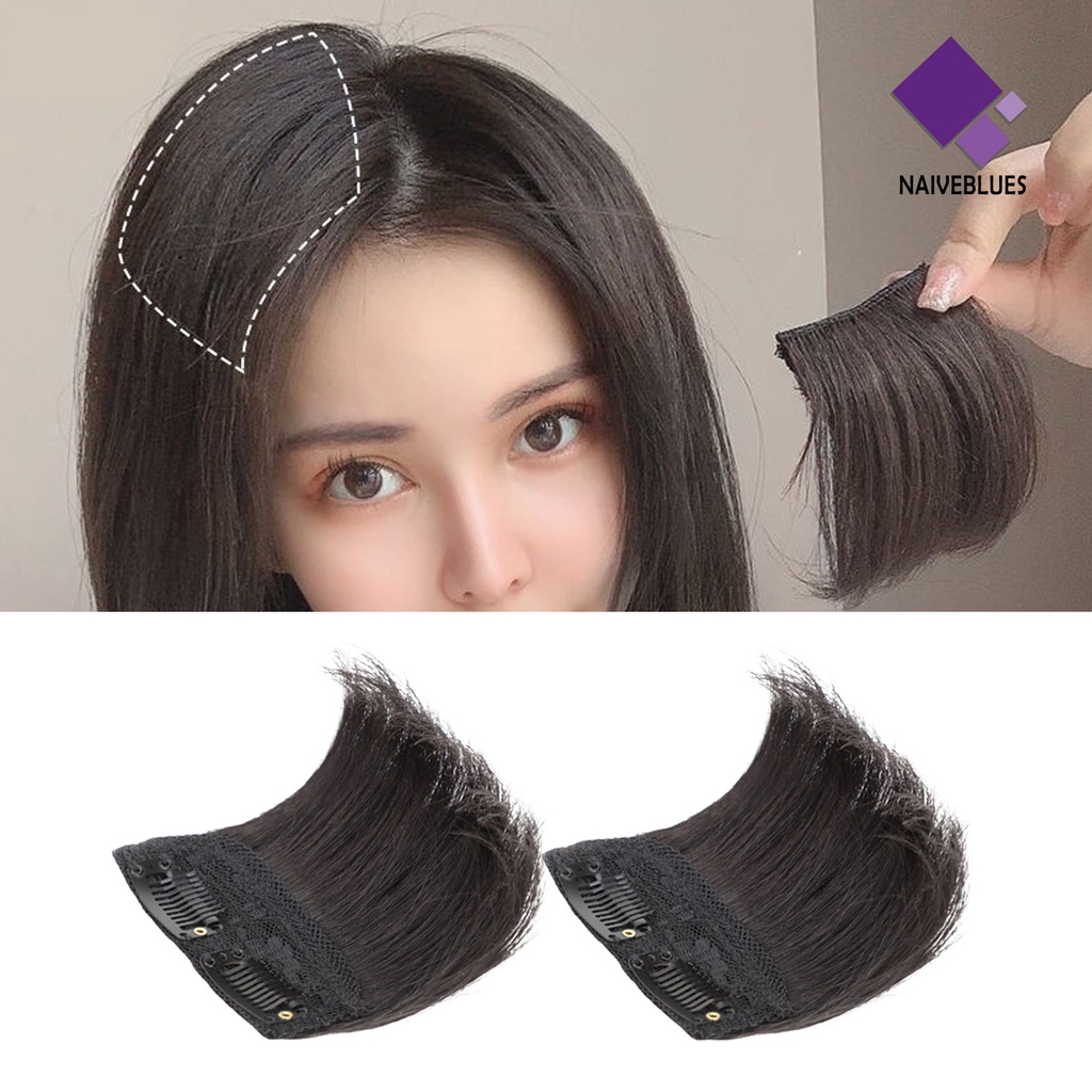 &lt; Naiveblues &gt; 10cm Wig Hair Pad Fluffy Natural Look Lembut Kepala Rambut Tak Terlihat Sopak Lurus