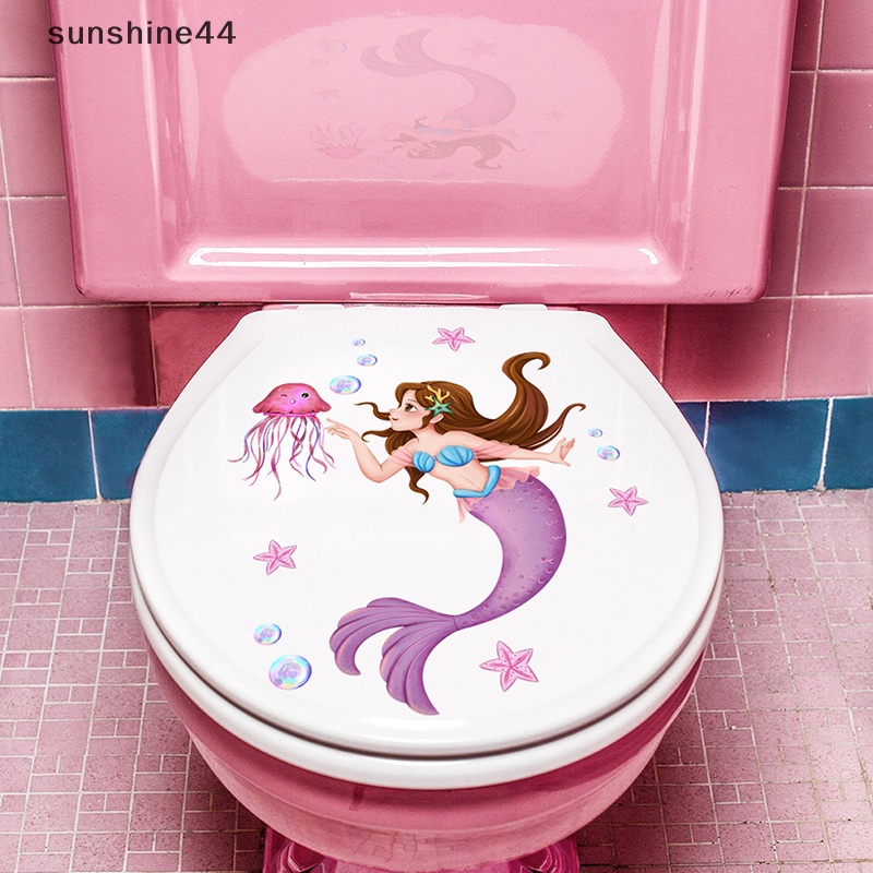 Sunshine 11PC Hewan Dasar Laut Toilet Stiker WC Perekat Diri Paing Yang Dapat Dilepas Kamar Mandi Stiker Kamar Mandi Stiker Dekoratif Dekorasi Ruangan Stiker Dinding ID