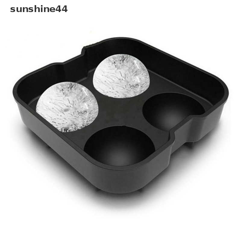 Sunshine Cetakan Es Batu Silikon Black Ice Ball Mold Alat Cetakan Ice Tray Kotak Bulat ID