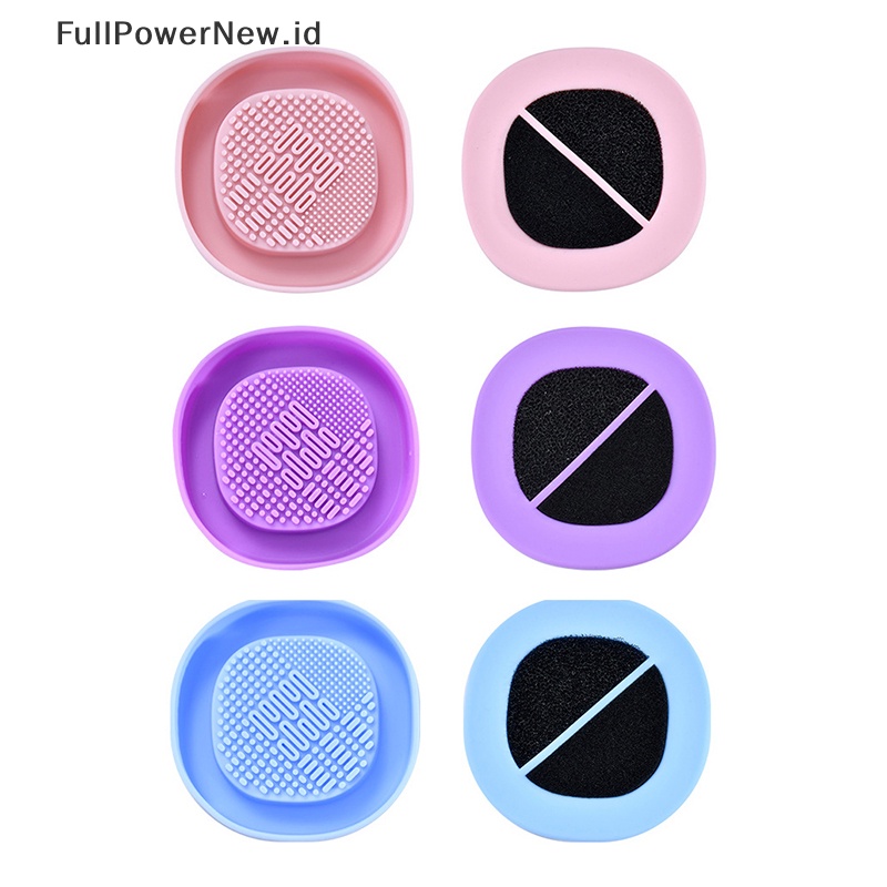 Power Silicone Eyeshadow Sponge Cleaner Kuas Makeup Penghilang Warna Dry Clean Mat Box ID