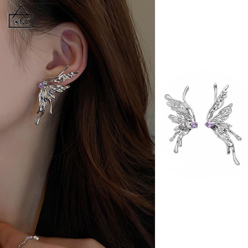 COD❤️Anting Kupu-kupu Desain Zirkon Butterfly Anting Vintage Korea Gaya Untuk Wanita-A.one