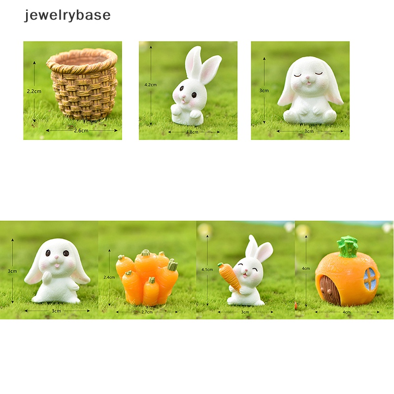 [jewelrybase] Patung Hadiah Kelinci Sunmmer Taman Peri Miniatur Kerajinan Resin Landscape Butik