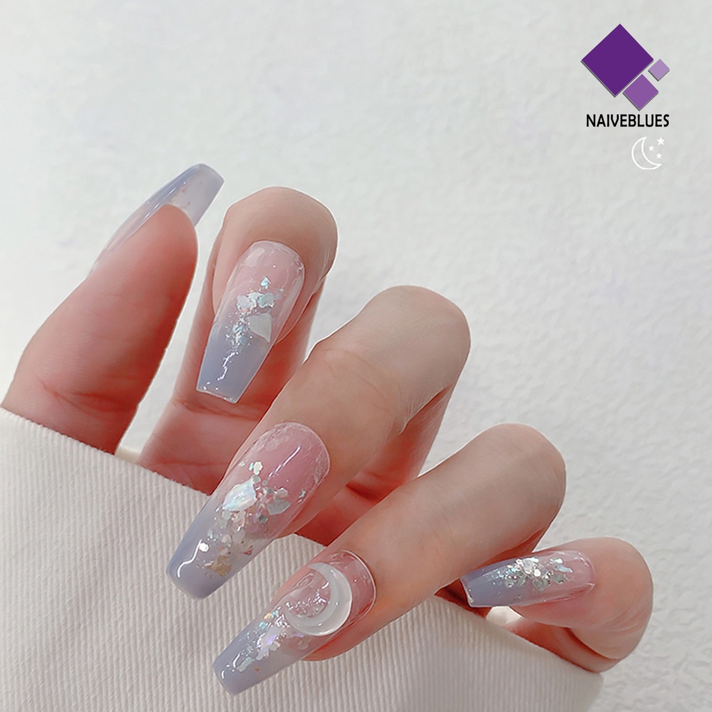 [naiveblues] 20pcs Dekorasi Nail Art Bentuk Kreatif Shiny Visual Warna Hidup Tahan Luntur Diterapkan