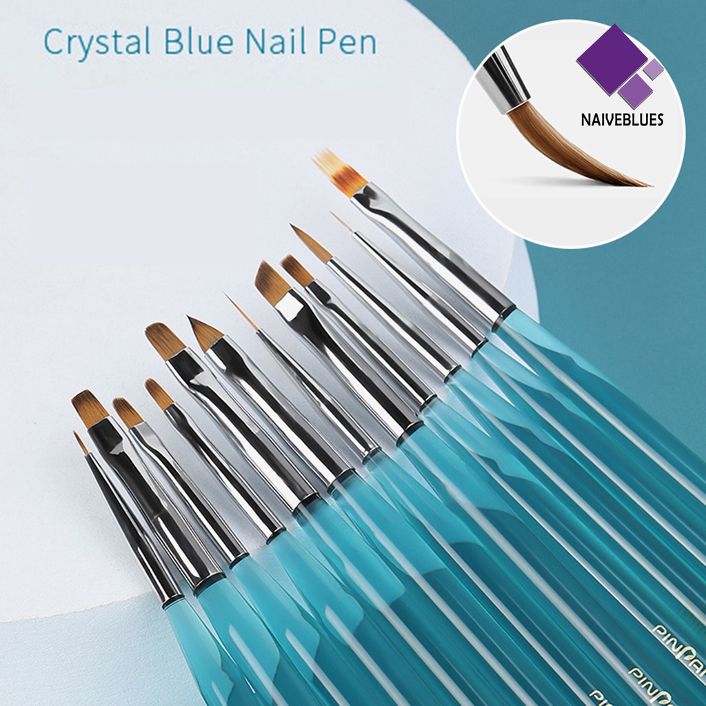 [naiveblues] Kuas Nail Art Tidak Berbulu Halus Stroke Nylon Wool Nail Art Mekar Dotting Kuku