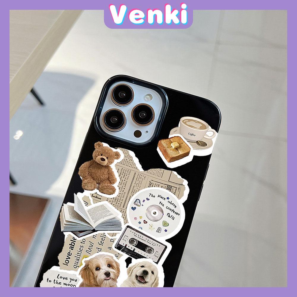 VENKI - For iPhone 14 Pro Max iPhone Cute Animal Black Phone Case TPU Soft Shell Protection Shockproof Camera Compatible with iPhone 13 Pro max 12 Pro Max 11 xr xs max 7Plus8Plus