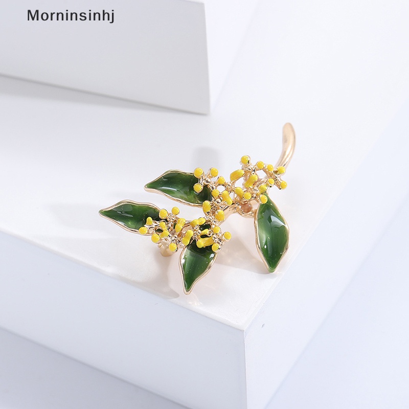 Mornin Wanita Bros Romantis Osmanthus Cabang Bros Kerah Pin Aksesoris Hadiah Mantel Pakaian Pin Perhiasan Hadiah id