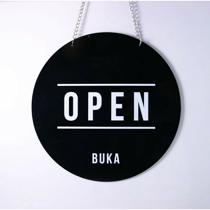 Acrylic Signage Open Close/Akrilik Open Close (Bulat)