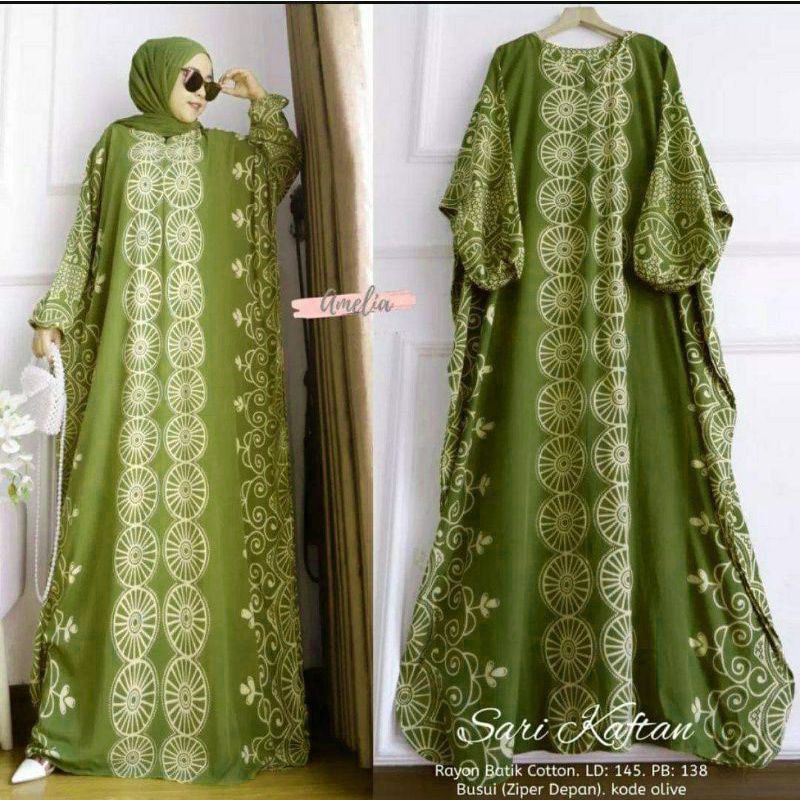 GROSIR | DASTER KAFTAN SARI | JUMBO LD.150 BUSUI BAHAN RAYON TEBAL ADEM BAYAR DIRUMAH