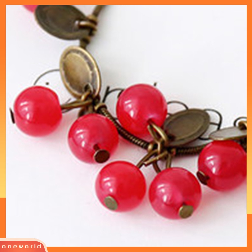 [EONE] Vintage Alloy Gelang Artistik Manis Cherry Decor Wanita Bracelet Untuk Kehidupan Sehari-Hari