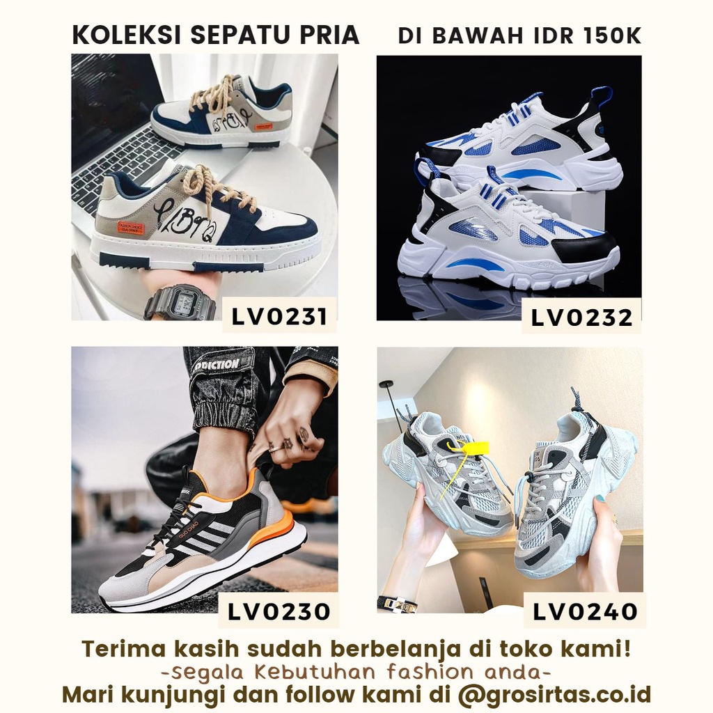 GROSIRTAS &quot;FREE BOX&quot; LV0240 Sepatu Sport Pria Sport Shoes Sepatu Olahraga Pria Import