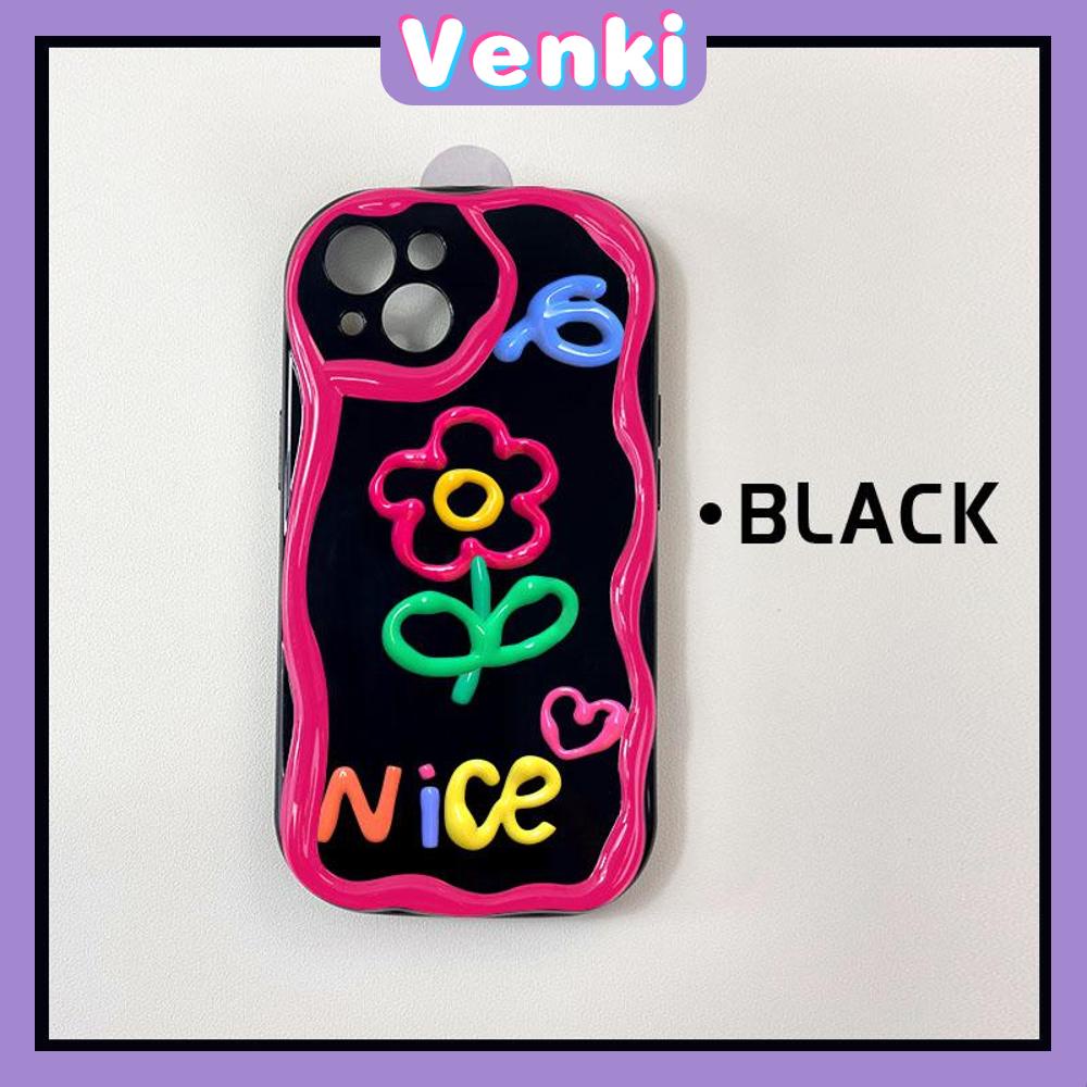 VENKI - For iPhone 11 iPhone Case Black Glossy TPU Soft Case Shockproof Protection Camera Abstract Cartoon Compatible with iPhone 14 13 Pro max 12 Pro Max xr xs max 7Plus 8Plus