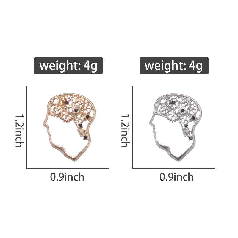 Bros Medis Organ Manusia Kreatif Otak Berongga Pin Kerah Logam Untuk Dokter Perawat Perhiasan Hadiah