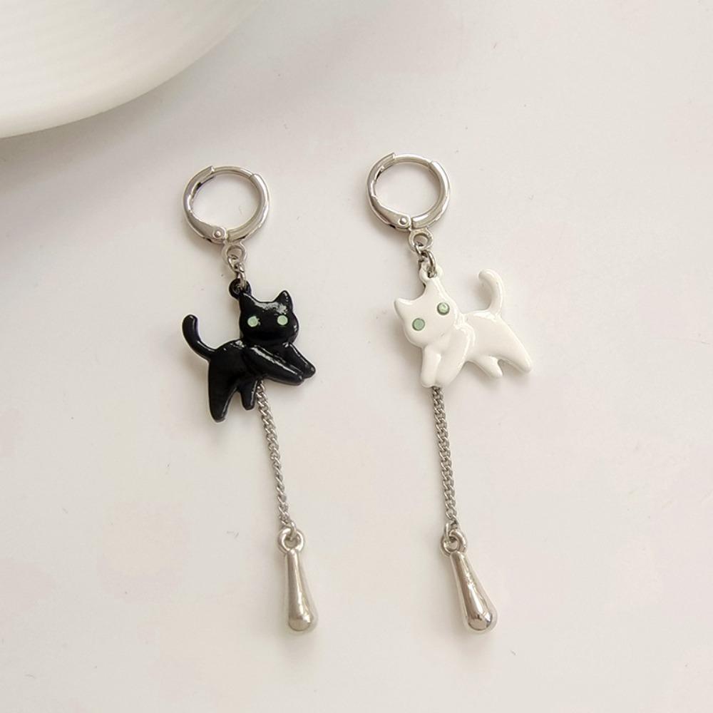 Mxbeauty Kitten Stud Earrings Kreatif Fashion Batu Permata Jumbai Tembaga Tetes Minyak Aksesoris Wanita