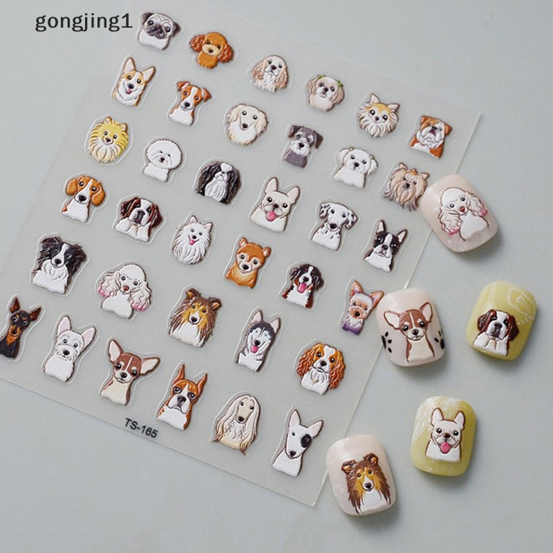 Ggg Decal Nail Art 5D Timbul, Stiker Kuku Anjing Puppy Untuk Pecinta Anjing &amp; Kucing ID