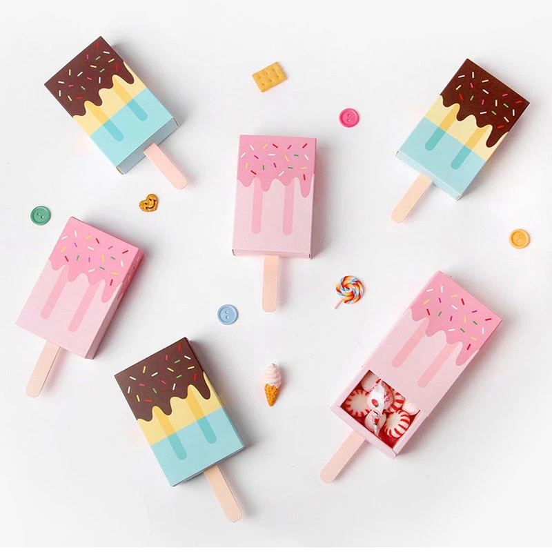 

3 Pcs Box Penyimpan Untuk Hadiah Bentuk Eskrim Lolipop