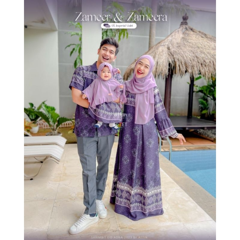 PO SARIMBIT IDUL ADHA ATTIN 2023 - ZAMEER ZAMEERA FAMILY  SET WARNA IMPERIAL VIOLET SARIMBIT KELUARG