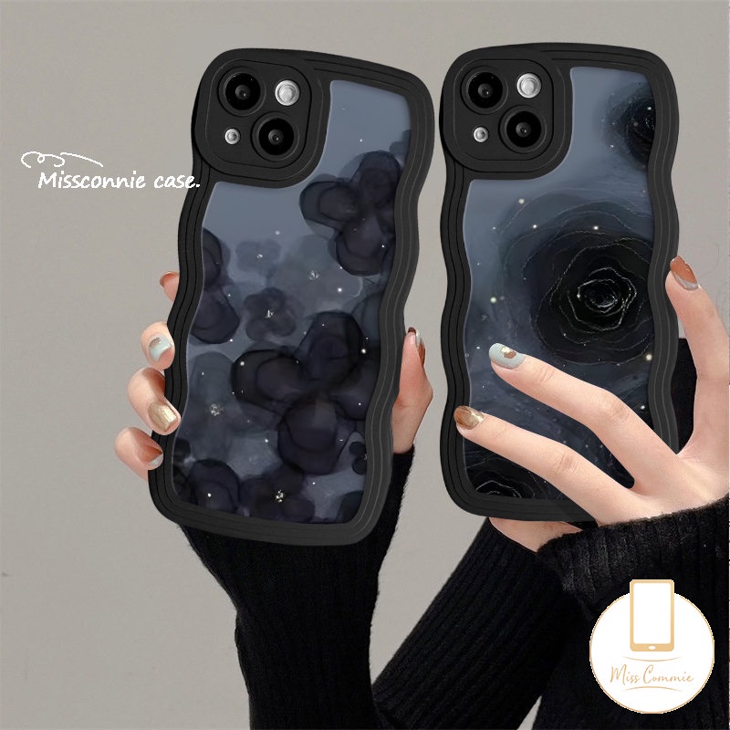 Casing Motif Bunga Tepi Bergelombang Untuk Redmi Note11 9s 8 11 10s 9 11s 10 Pro POCO M3 X3 NFC Pro Redmi 9 10C 9C 12C 9A A1 10A 9T 10 A1+Mi 11T Pro Art Vintage Retro Bunga Mawar Sarung Soft Cover Tpu