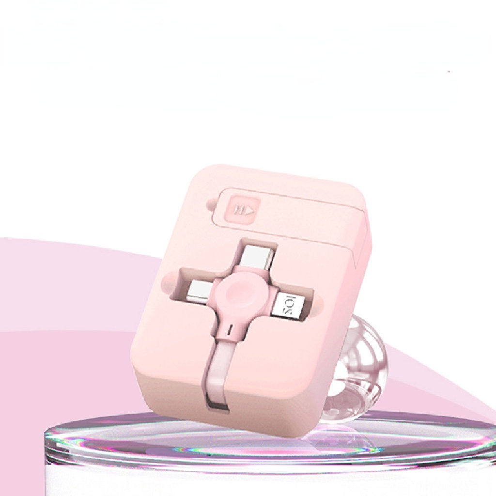 Scalable Three In One Fast Charging Cable with Mobile Phone Holder Cocok Untuk IPhone Android Type-C Kabel Data Portable Lazy Person Holder Kombinasi Kabel Data