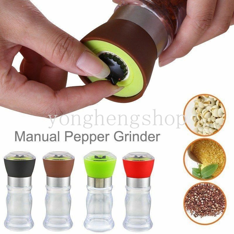 Gilingan Lada Garam Manual Kreatif Penggiling Botol Bumbu Wadah Penggiling Bumbu Multifungsi Adjustable Mill Shaker Gadget Dapur