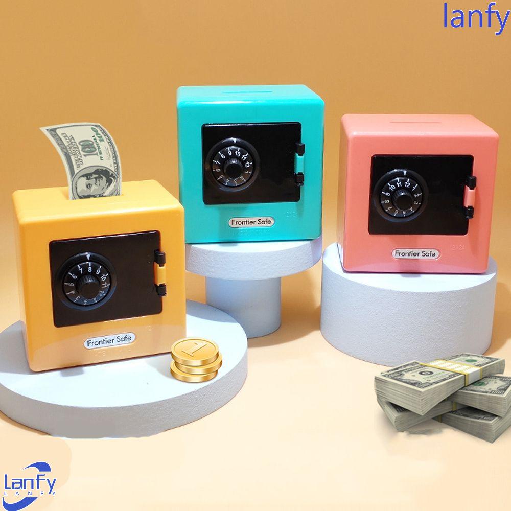 Lanfy Koin Bank Mini Mainan Hadiah Ulang Tahun Anak ATM Berputar Kode Password Cash storage Box