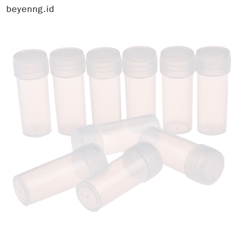 Beyen 100Pcs 5ml Tabung Reaksi Plastik Tutup Ulir Botol Untuk Perlengkapan Kimia Sekolah ID