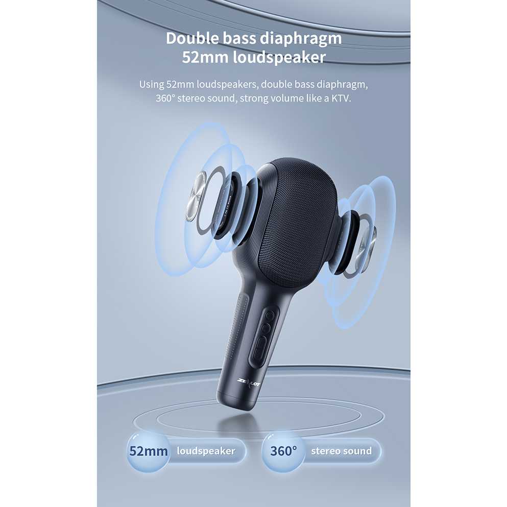 ZEALOT Mikrofon Karaoke Wireless Bluetooth Speaker Portable KTV - S58