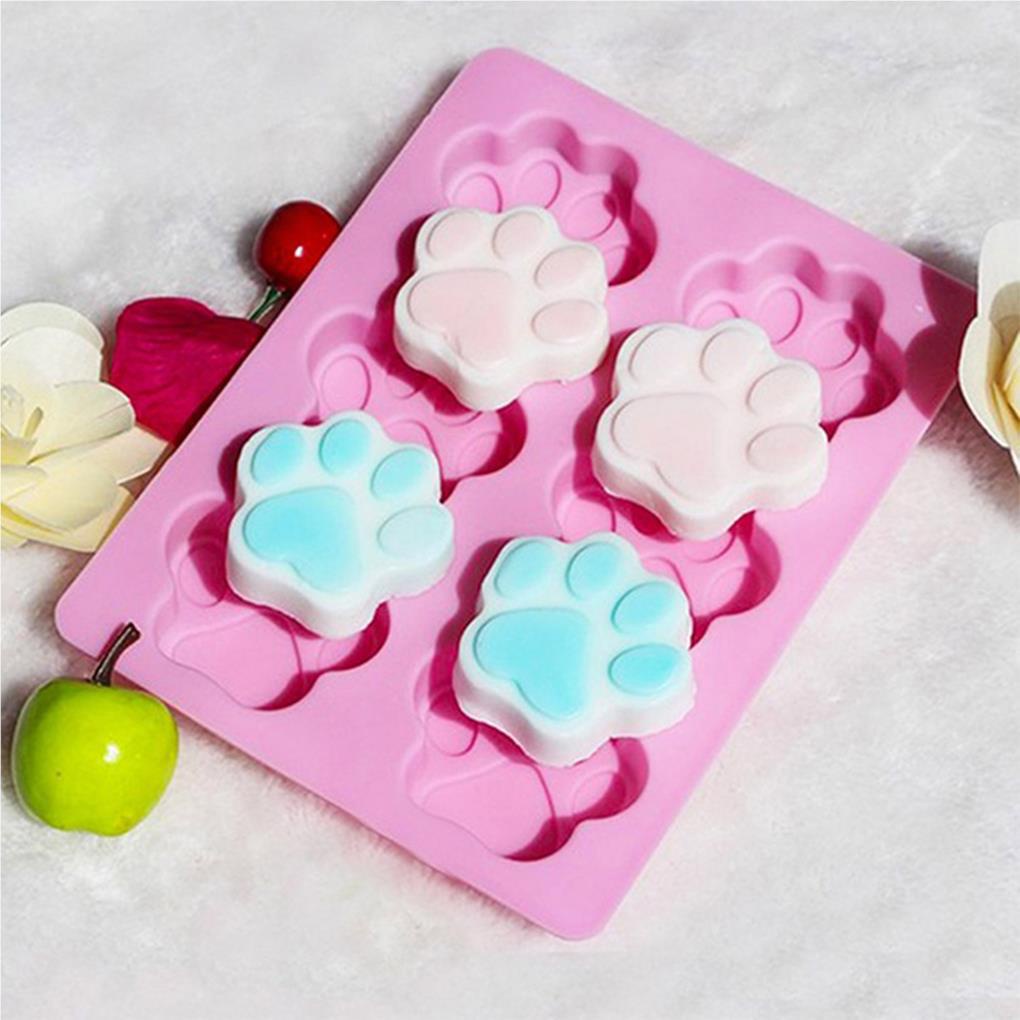 Silikon 6rongga Bentuk Cakar Kucing Cetakan Kue Gula Kue Coklat Fondant Mold Kitchen Baking Tools