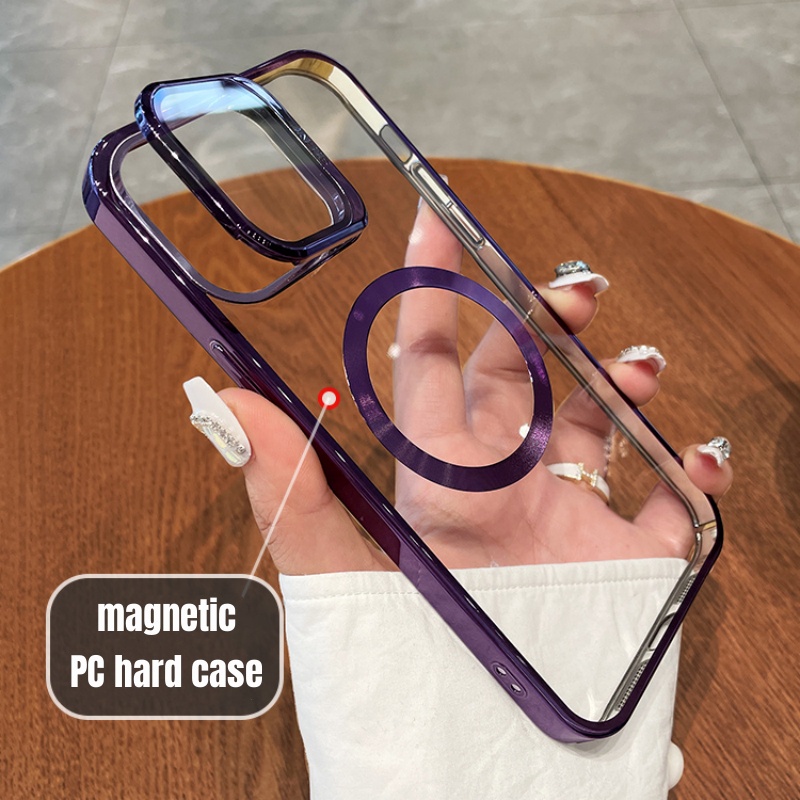 IPHONE Casing Iphone14 13 12 Promax Premium Casing Magnet Iphone12 13 Pro 14 Pro Max Wireless Charging HD Lens Protection Hard Case Ip12 13 14 Promax Transparansi Shockproof Back Cover