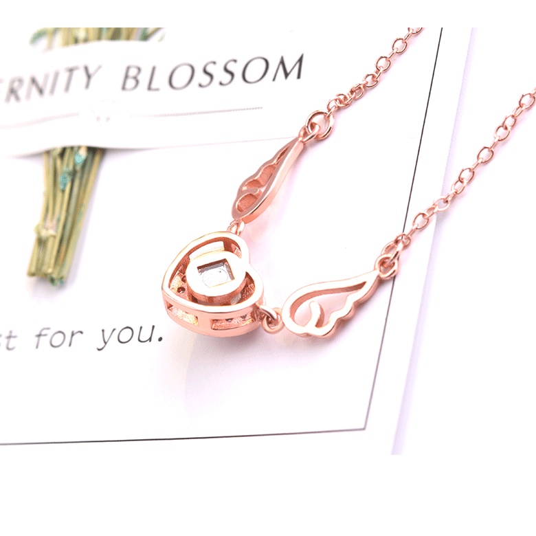 Goldkingdom Aksesoris Perhiasan Fashion Ready Stock Pasangan Kalung Hati Malaikat100Bahasa I Love You Pendant Clavicle Chain