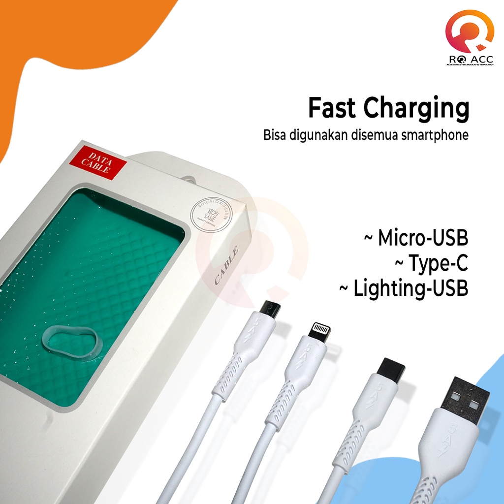 [RO ACC] NVN-PS003 KABEL DATA CHARGER FAST CHARGING MICRO USB / TYPE C / LIGHTING USB 5A