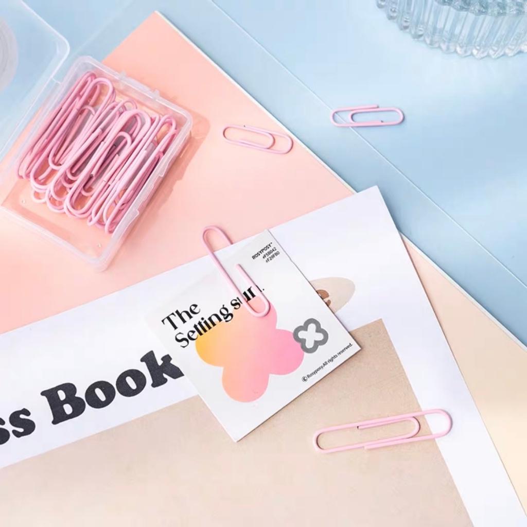 

28mm 50mm Klip Kertas Pastel / Colorful Magnetic Paper Clip Cute Clipper 2