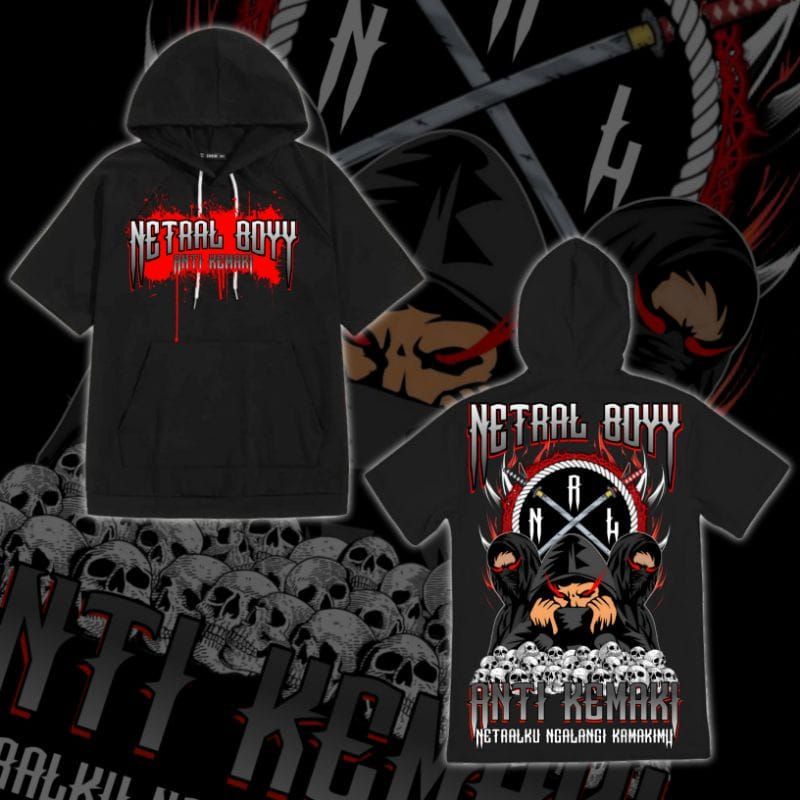 T-SHIRT HOODIE DISTRO NETRAL BOY TS HOODIE ANTI KEMAKI BAHAN COTTON FLEECE PREMIUM TERBAIK SABLON DT