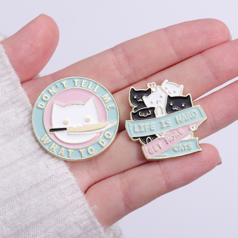 Kucing Lucu Enamel Pin Quotes Kucing Bros Lencana Kerah Pin Anak Kucing Lucu Hewan Jewlery Ransel Badge Hadiah Untuk Teman