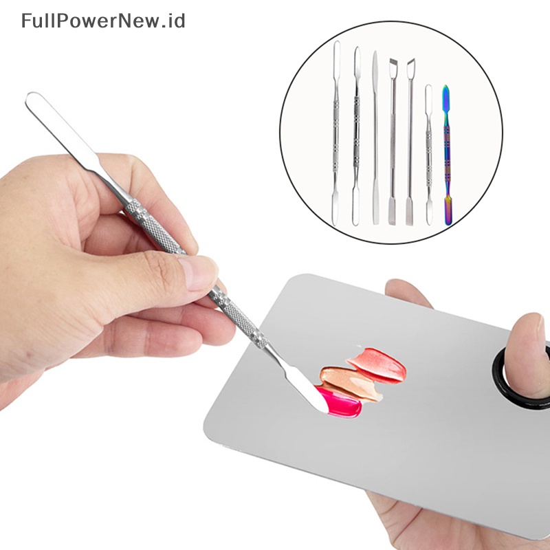 Power Stainless Steel Dual Head Spatula Mixing Stick Foundation Pencampuran Alat Make Up ID