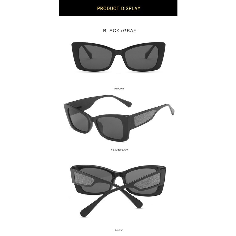 [Gratis Ongkir] Retro Mata Kucing Kacamata Hitam Wanita Outdoor Sun Shade Anti Radiasi Pantai Murah Hitam Eyeglasses UV400