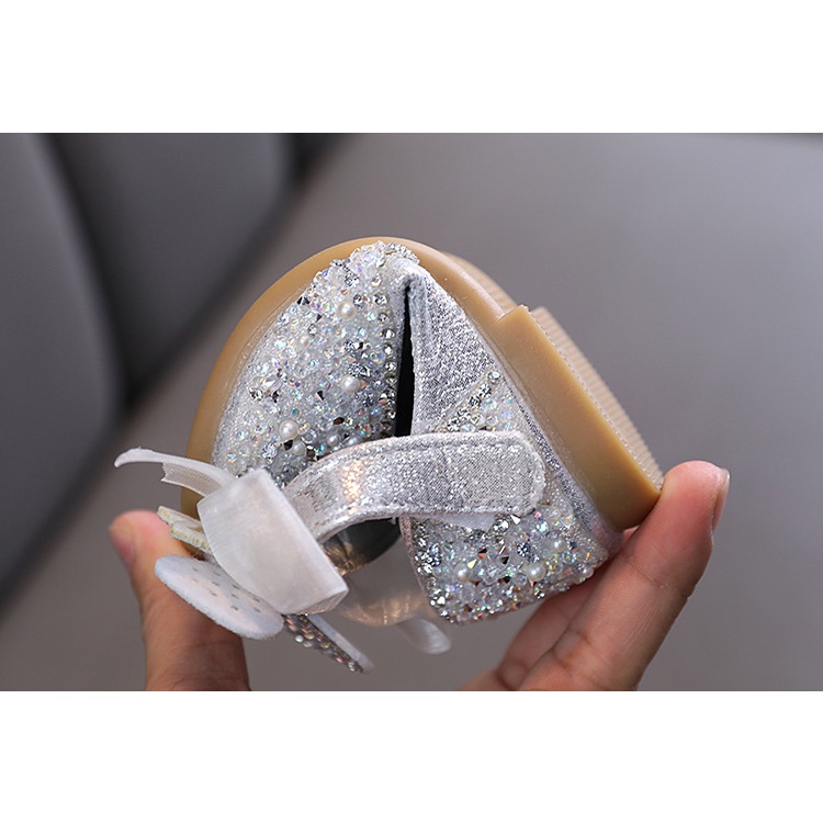 CHUBBI 16 Sepatu Pesta Anak Perempuan Crystals w/Lace Ribbon