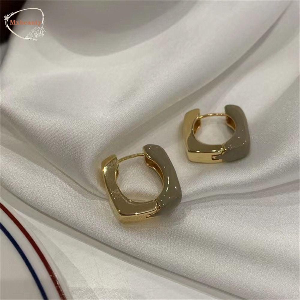 Mxbeauty Wanita Anting Persegi Indah Halus Vintage Ear Studs Niche Desain Perhiasan Fashion Alloy Tembaga Gaya Korea Earrings