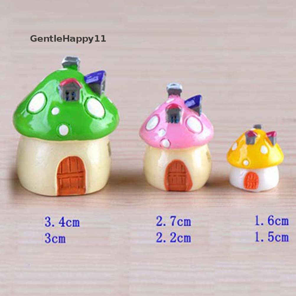 Gentlehappy 1Pc Kastil Jamur Rumah Mediterania DIY Resin Peri Taman Kerajinan Dekorasi id