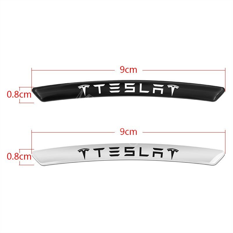 Tesla 4Pcs Stiker Hub Roda Paduan Aluminium Mobil Ban Dekorasi Untuk Model3Xy S