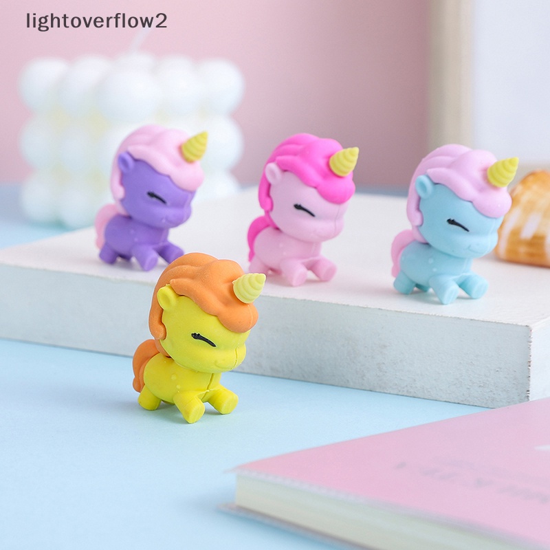 [lightoverflow2] 1pcs Lucu Unicorn Eraser Anak Penghapus Untuk Hadiah Anak Novelty Kreatif Pensil Karet Siswa Sekolah Perlengkapan Kantor [ID]