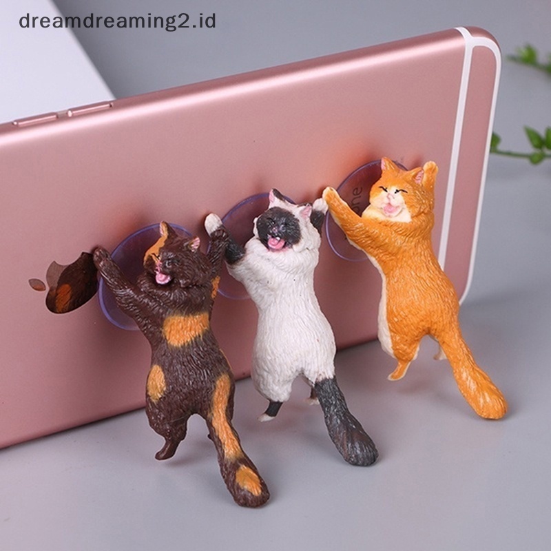 (drea) Kucing Lucu Dudukan Ponsel Suction Cup Desktop Stand Tablet Stent Kitten Hadiah//