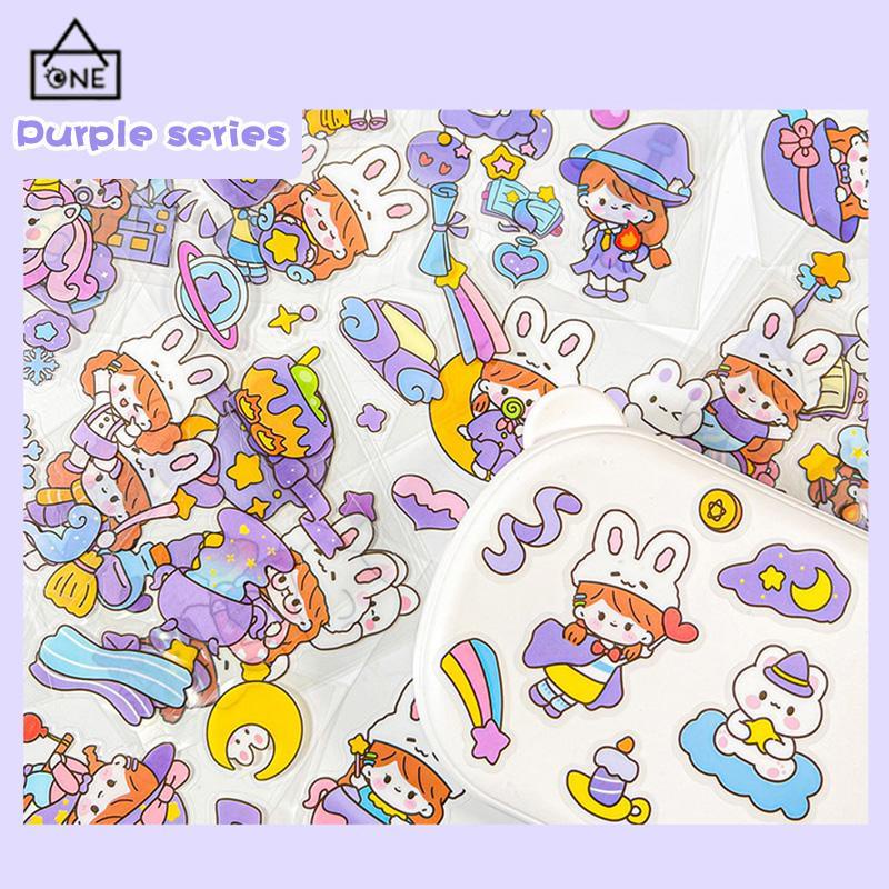 COD❤️100pcs Lembar Stiker Deco Set Waterproof Kartun Lucu ekorasi Alat Tulis Siswa Stiker Kartun-A.one