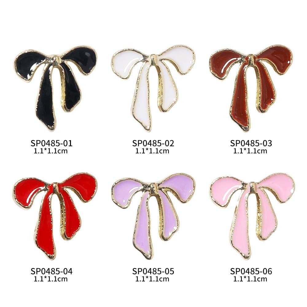 Mxbeauty Bow Nail Rhinestones Wanita Manicure Aksesoris Alloy Busur Kuku Hiasan Nail Jewelry