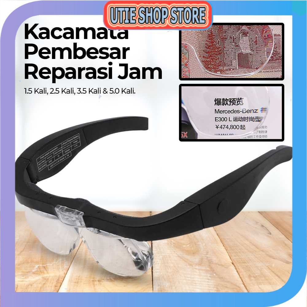 UTIE STORE - ZEAST Kacamata Pembesar Reparasi Jam 5x Magnifier 2 LED - 11537DC