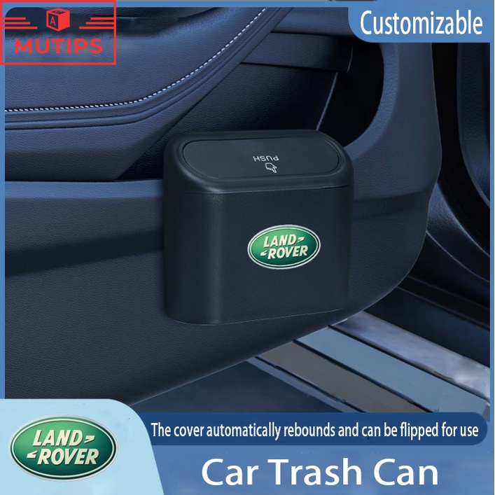 Tempat Sampah Mini Portable Mobil Land Rover Gantung Tutup Flip Dustbin Back Seat Tahan Air ABS Storage Box Organizer Untuk Range Rover Evoque Freelander 2fender Sport Velar DISCOVERY