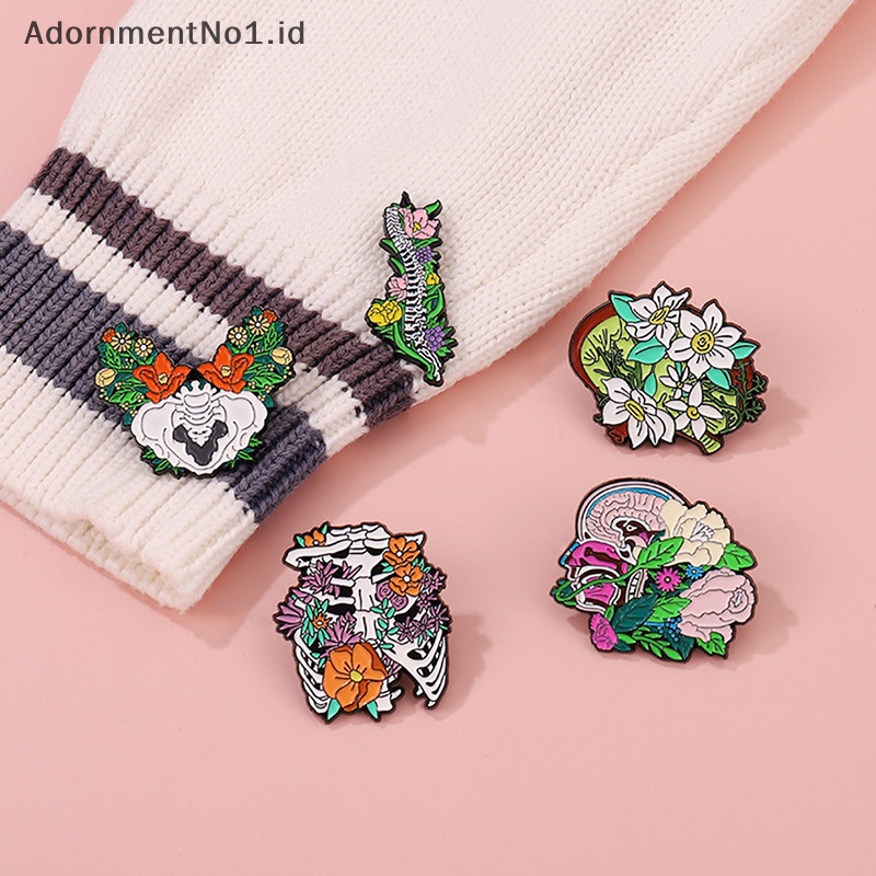 [AdornmentNo1] Bunga Organs Enamel Pin Desain Kreatif Otak Jantung Cat Lencana Bentuk Bunga Paduan Bros Tas Lencana [ID]