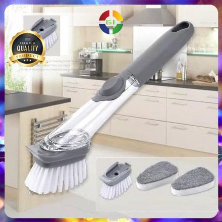 Sikat Pembersih Serbaguna Cleaning Brush dengan Dispenser Sabun Air Gray/White