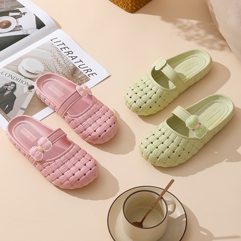 ❀ Chingu ❀ SA031 Sandal Jelly Import Pita Lubang Lubang / Sendal Slop / Sendal Empuk Wanita Rubber Polos Warna Kamar Mandi Dapur Rumah / Jelly Shoes