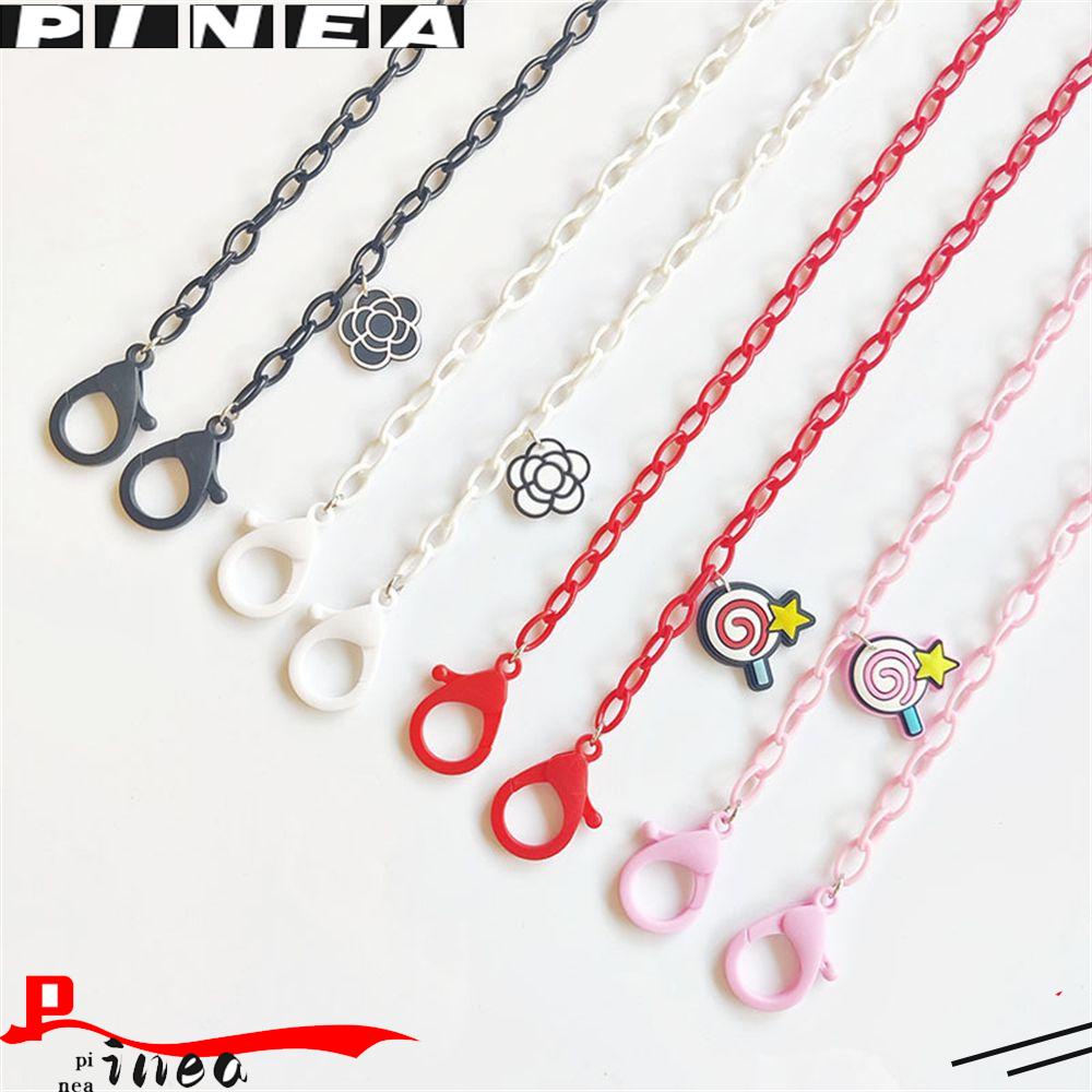 Rantai Penutup Wajah Nanas Warna Permen Fashion Lanyard Rainbow Multicolor Akrilik Rantai Tali Leher